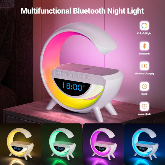 Bt- 3401 G Lamp Multi-functional Led Clock Display Speaker Wireless Charging Bluetooth Speaker Atmosphere Lamp